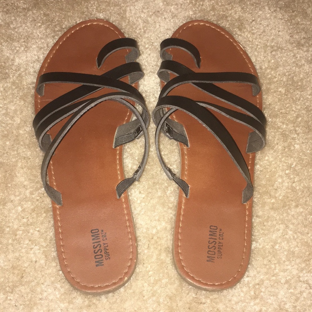 Mossimo Lina Slide Sandals Strappy Black 8.5